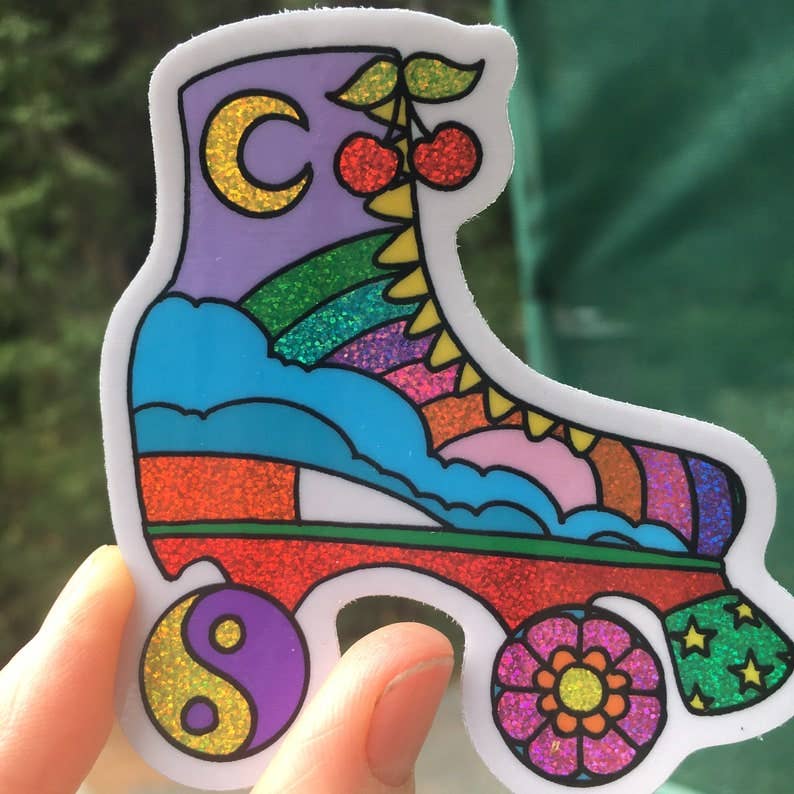 Roller Skate Glitter Sticker Vortex Souvenir